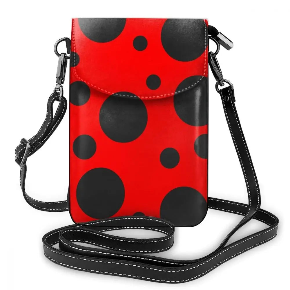 Lady Bug Shoulder Bag Lady Bug Leather Bag Trendy Print Women Bags Slim Multi Purpose High quality Purse