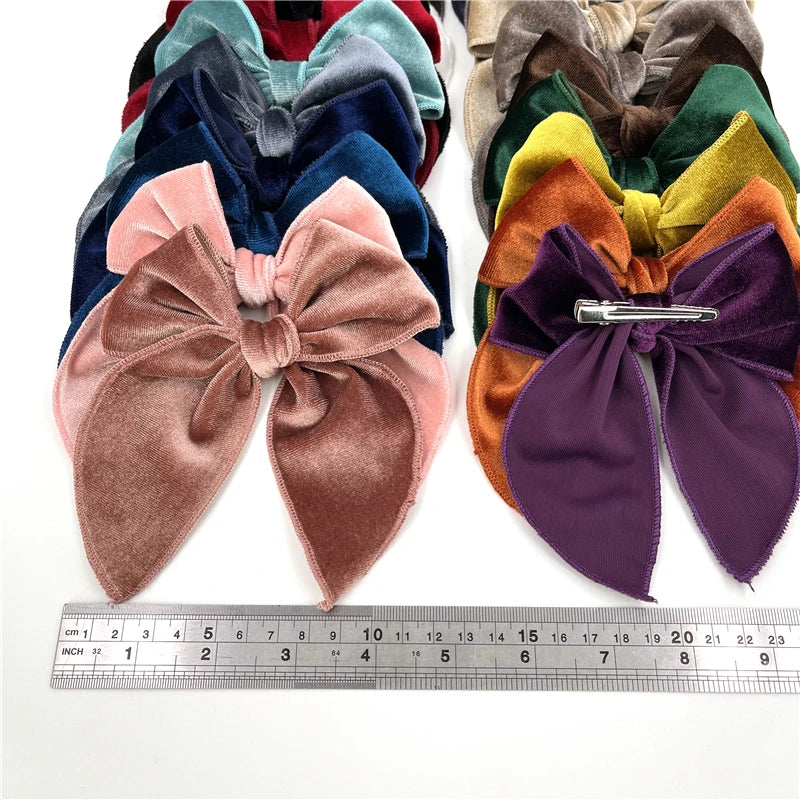 Velvet Fable Large Sailor Bow Hair Clips