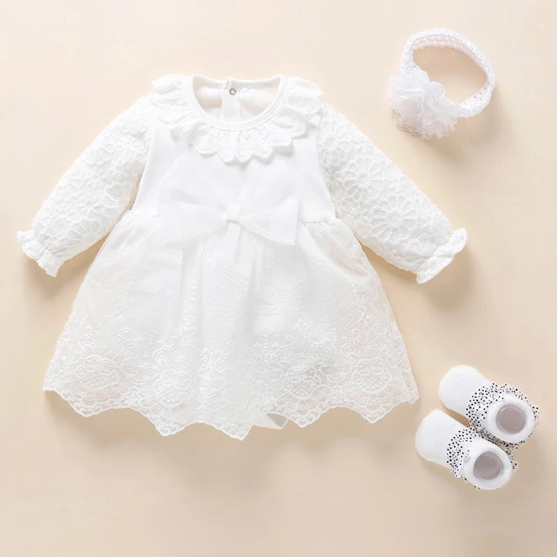 Baptism Dress White Christening Dress For Newborn Baby Girl: Sizes 3, 6, 9 Months