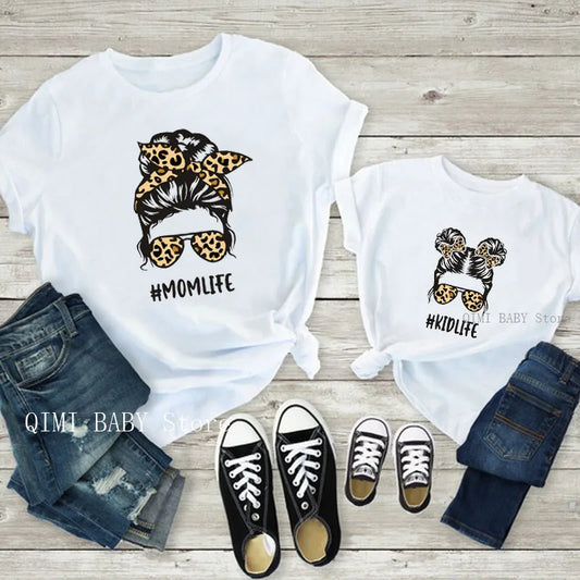 Funny Matching Tshirt Summer Short Sleeve Mother and Daughter Fashion Clothes