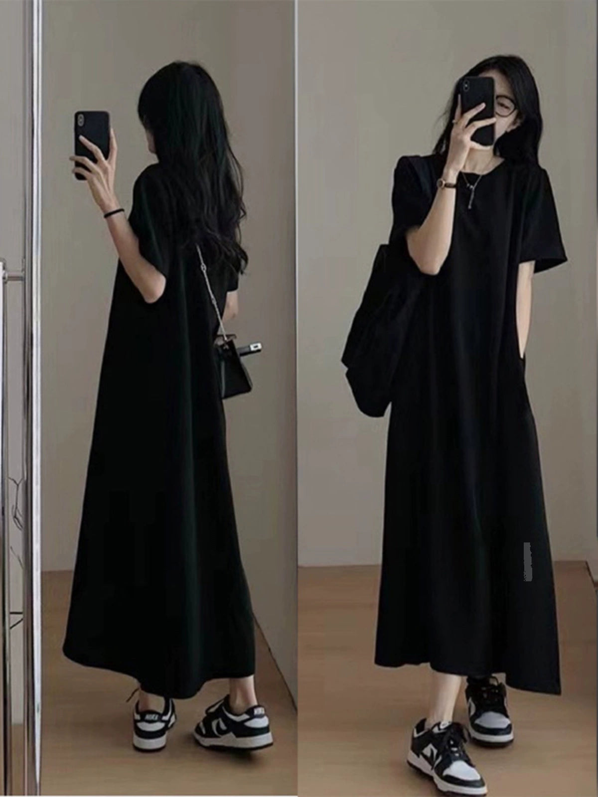 Stylish Loose Round Neck Spring and Summer Casual: Long Dress Or Short Maternity Summer Dress 2024 New Arrival