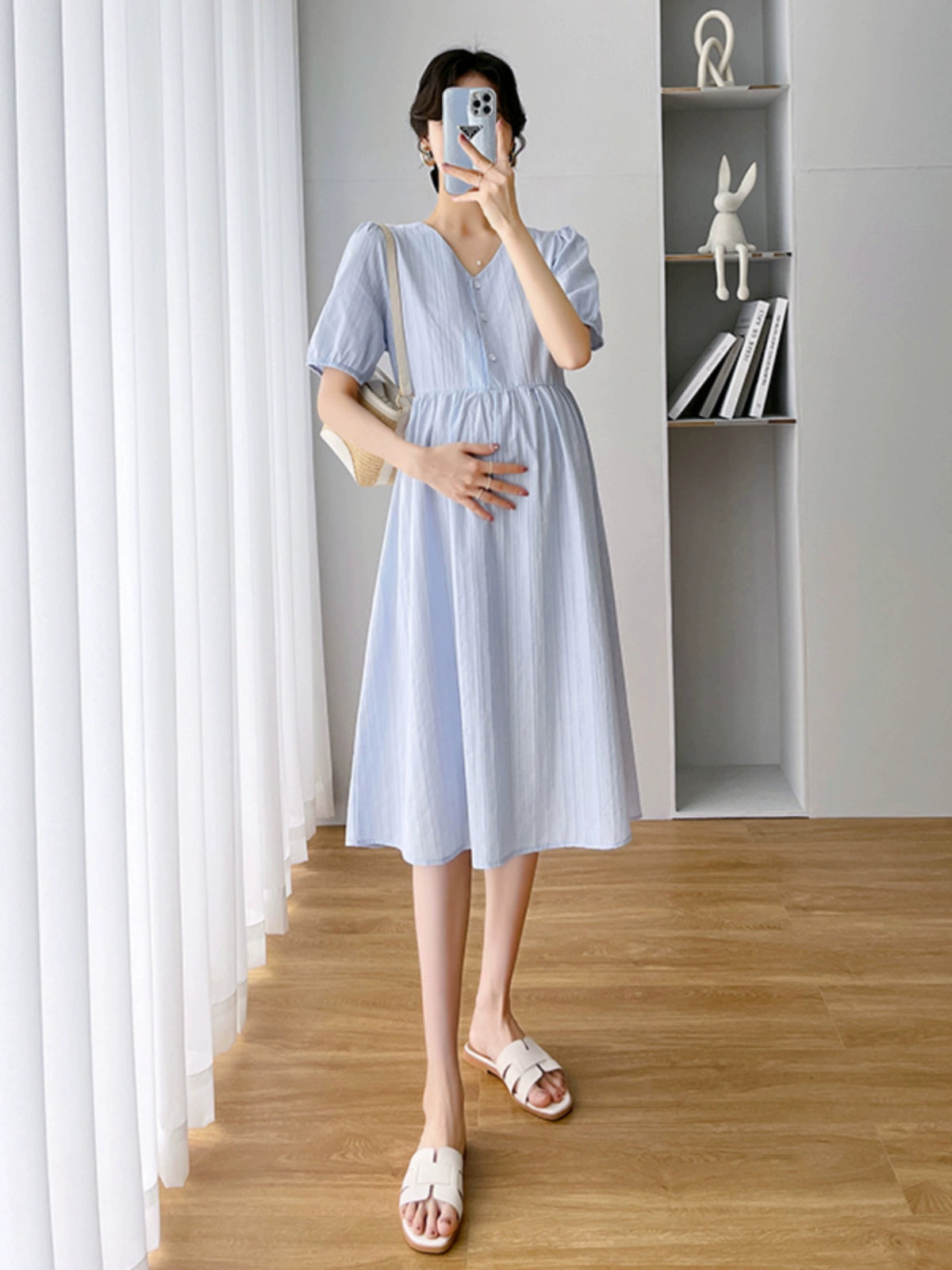 Elegant Summer Loose Maternity Nursing Dress