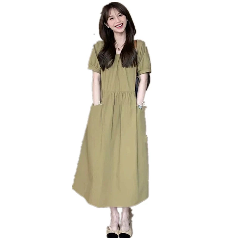 Summer 2024 New Arrival K-style Maternity Long Length Dress