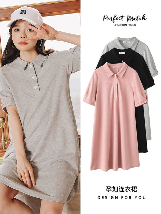 Polo Shirt Summer Maternity Dress