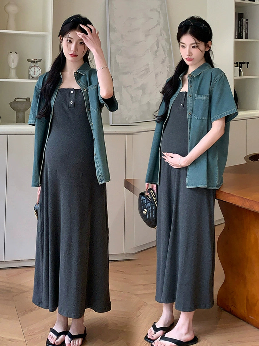 Western Style Fashion Maternity 2024 Two-piece Set