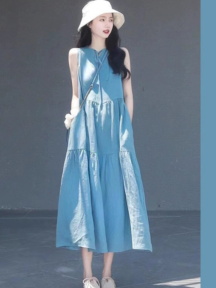 Sleeveless Summer Stylish Thin Loose Summer Dress: Summer 2024 New Arrival