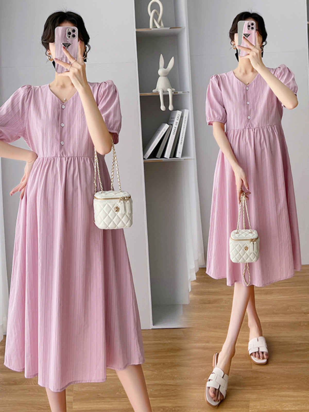 Elegant Summer Loose Maternity Nursing Dress