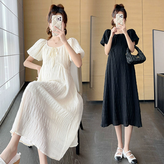 French Style Temperament Youthful-Looking Loose & Long Maternity Summer Dress