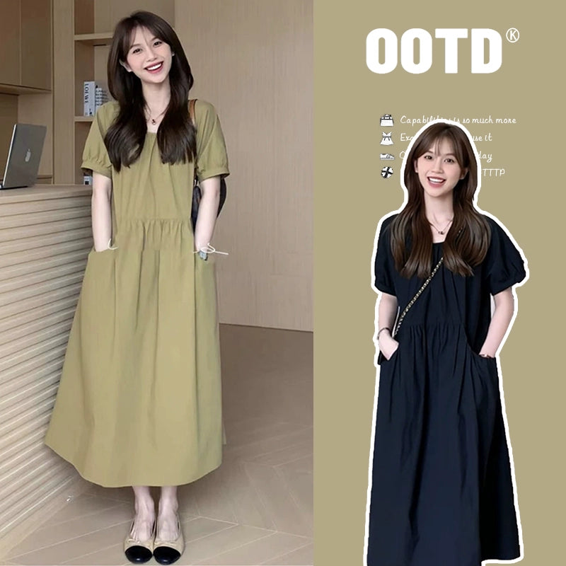 Summer 2024 New Arrival K-style Maternity Long Length Dress