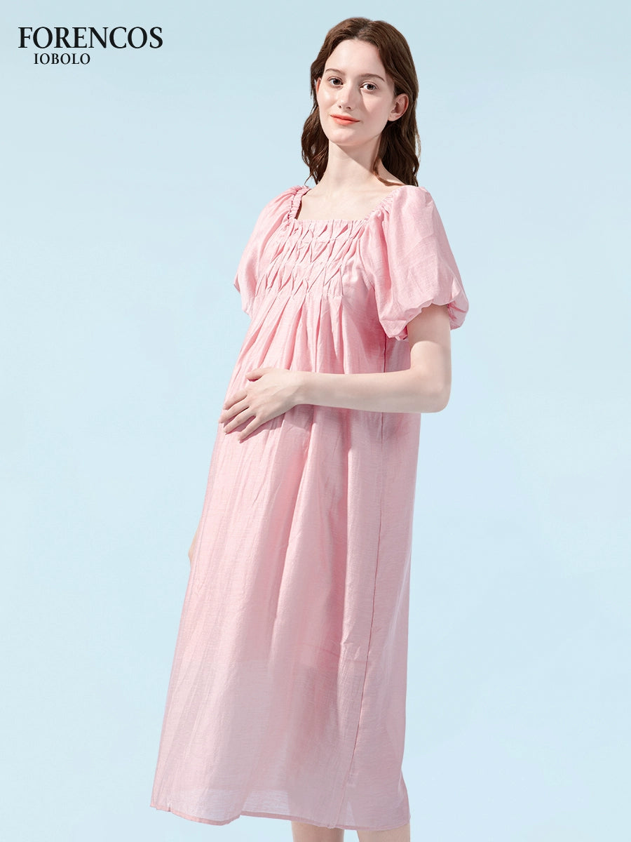 Maternity Summer Puff Sleeves: Loose & Long