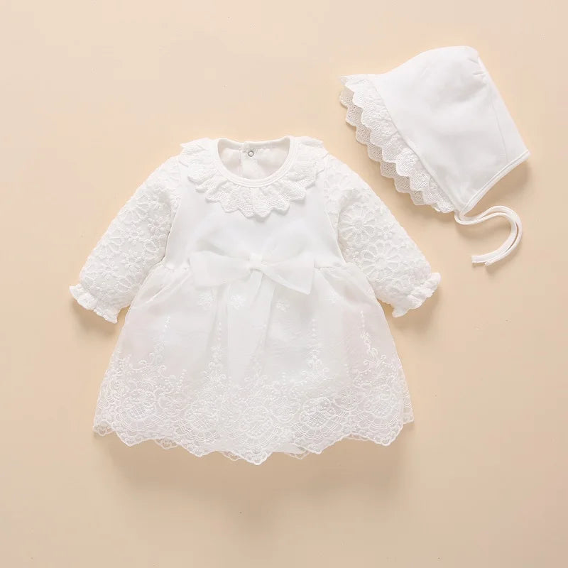 Baptism Dress White Christening Dress For Newborn Baby Girl: Sizes 3, 6, 9 Months