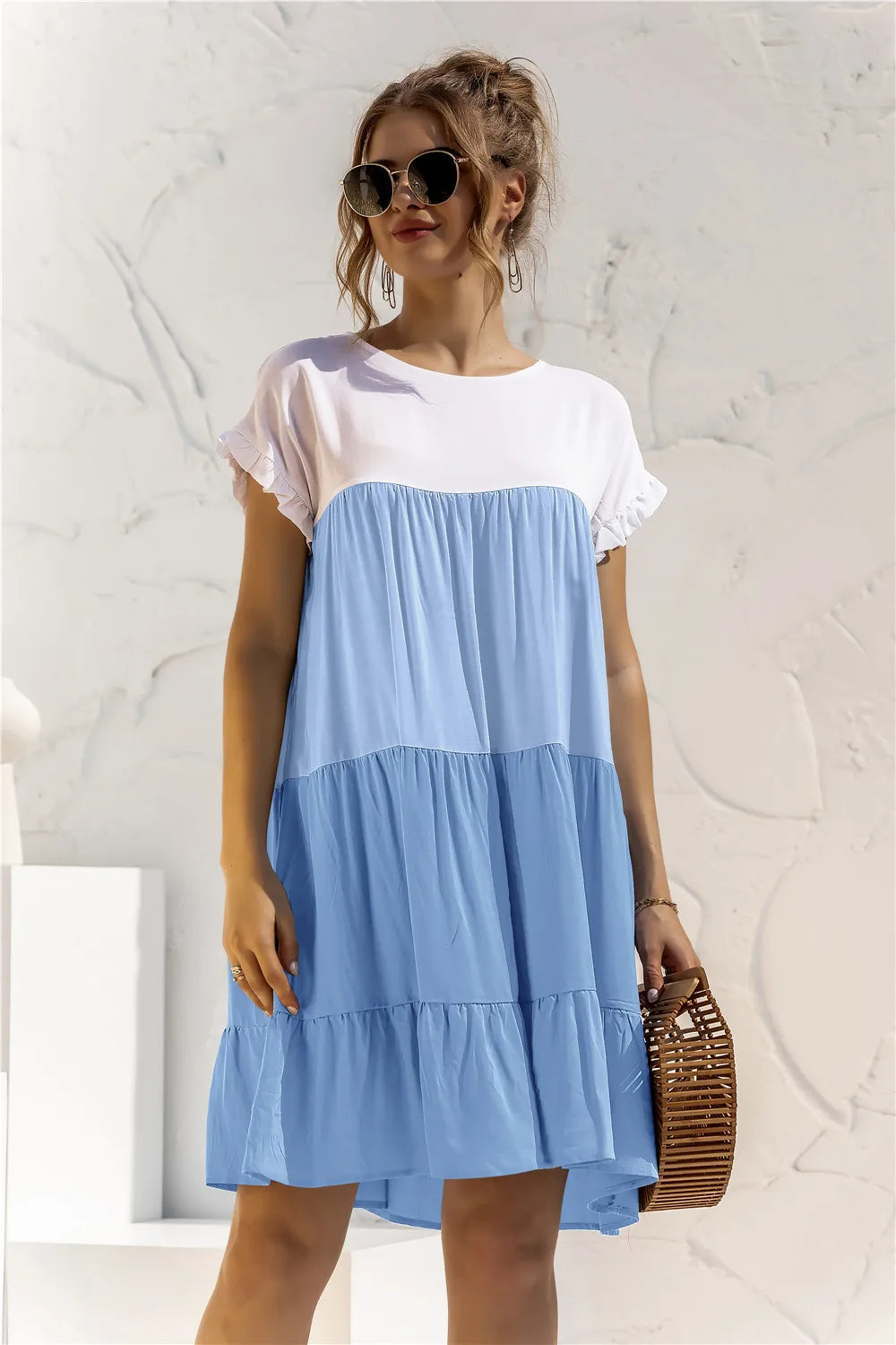 Elegant Summer Maternity Patchwork Sundress