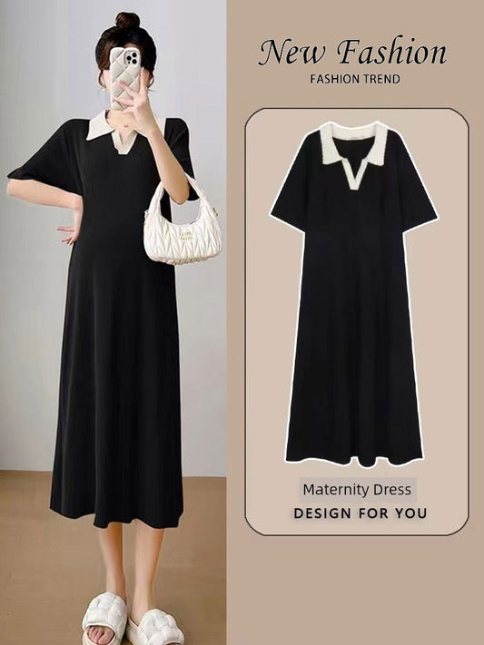 Polo Collar Maternity Dress: Summer 2024 New Arrival Fashion