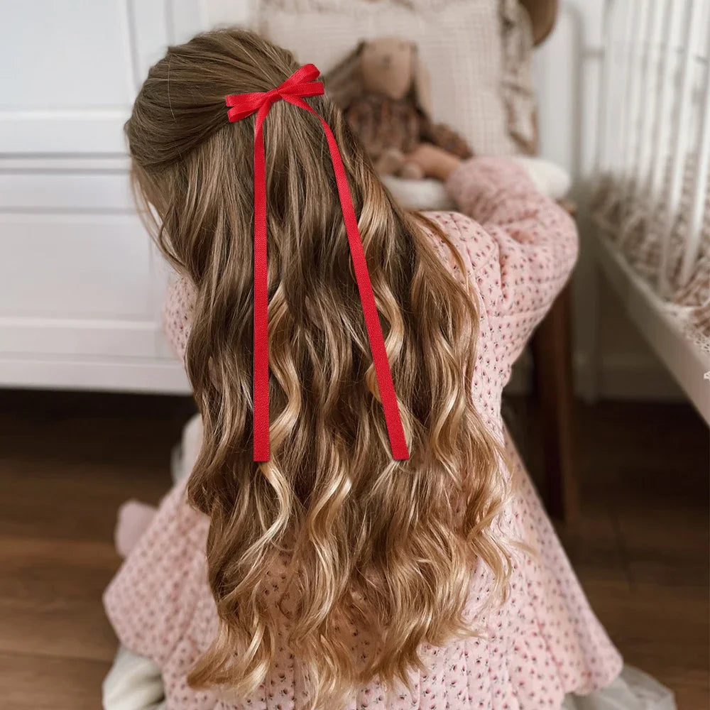 Cute Ribbon Bow Headband Long Tassel Hair Clip