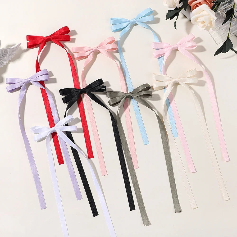 Cute Ribbon Bow Headband Long Tassel Hair Clip