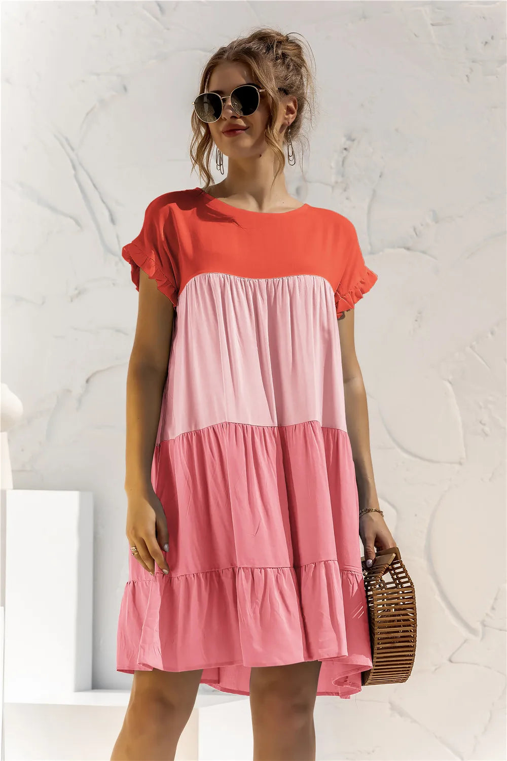 Elegant Summer Maternity Patchwork Sundress