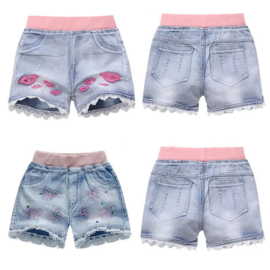 Girls Summer & Denim Lace Shorts In Several Styles: Sizes 11 -12