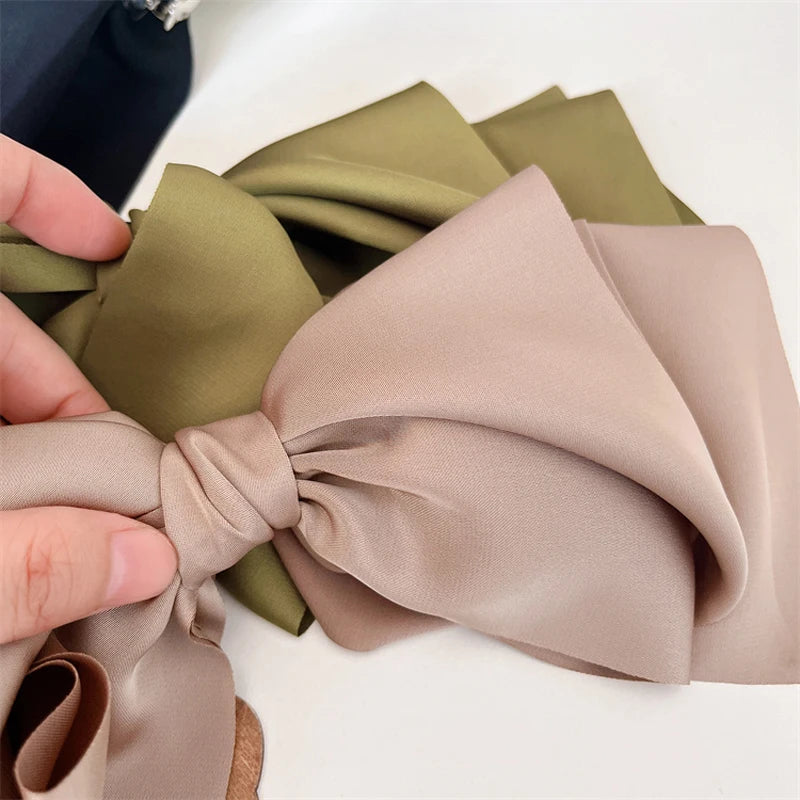 Oversized Big Bowknot Satin Hair Clips For Girls