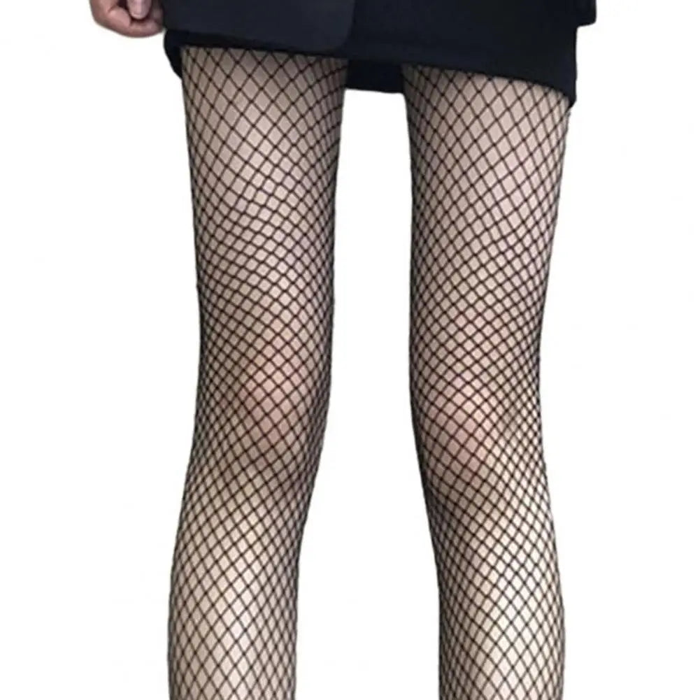 Club Stockings Fishnet Mesh Solid Color Hollow Out Skinny Pantyhose