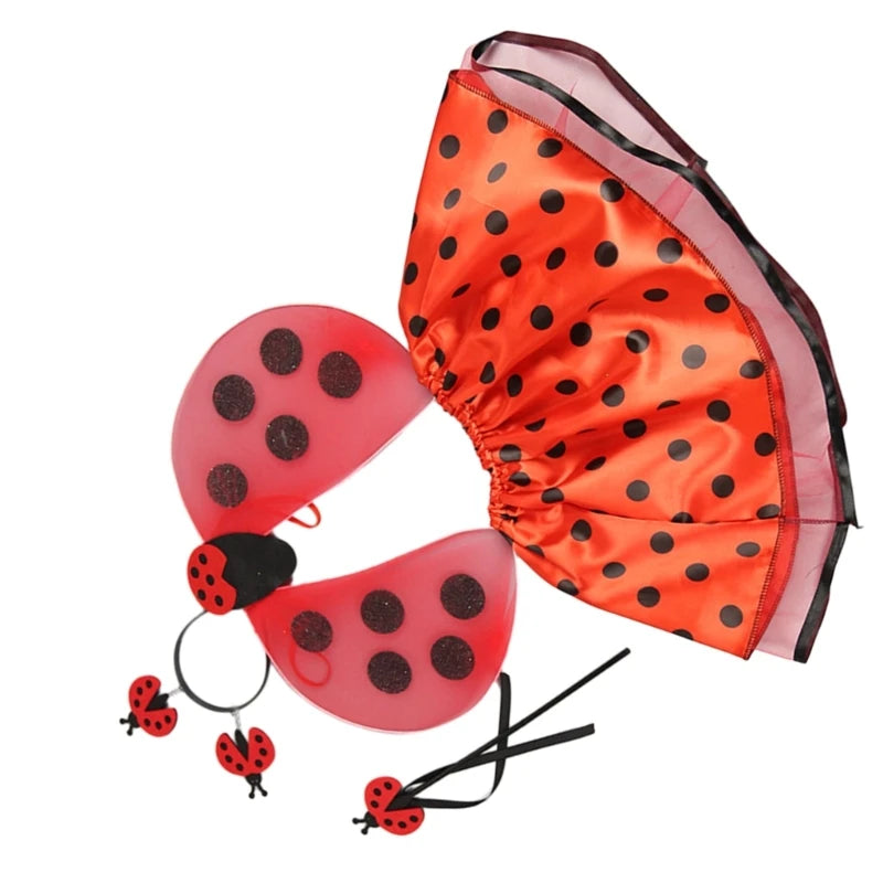 Ladybug Costume Set Ladybird Wings & Tutu for Party Cosplays