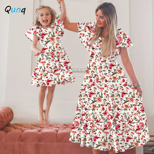 Fashion Print Summer Mother & Daughter Outfit