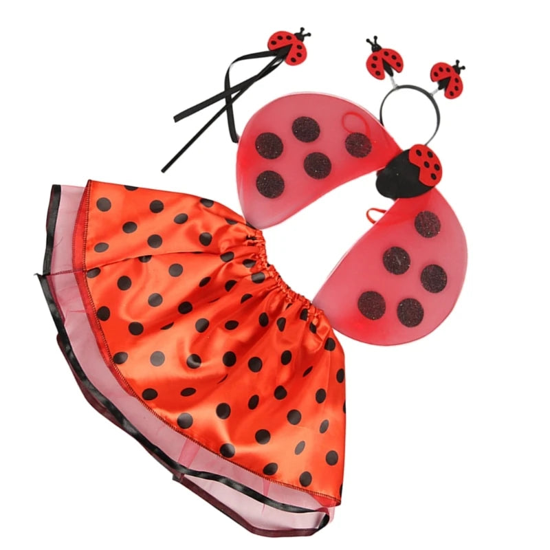 Ladybug Costume Set Ladybird Wings & Tutu for Party Cosplays