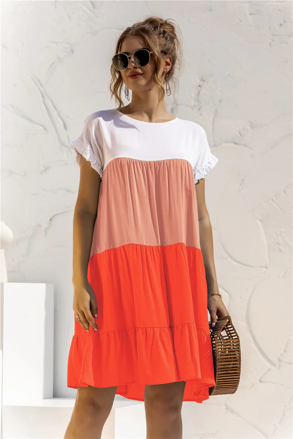 Elegant Summer Maternity Patchwork Sundress