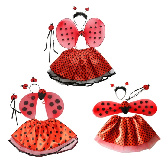 Ladybug Costume Set Ladybird Wings & Tutu for Party Cosplays