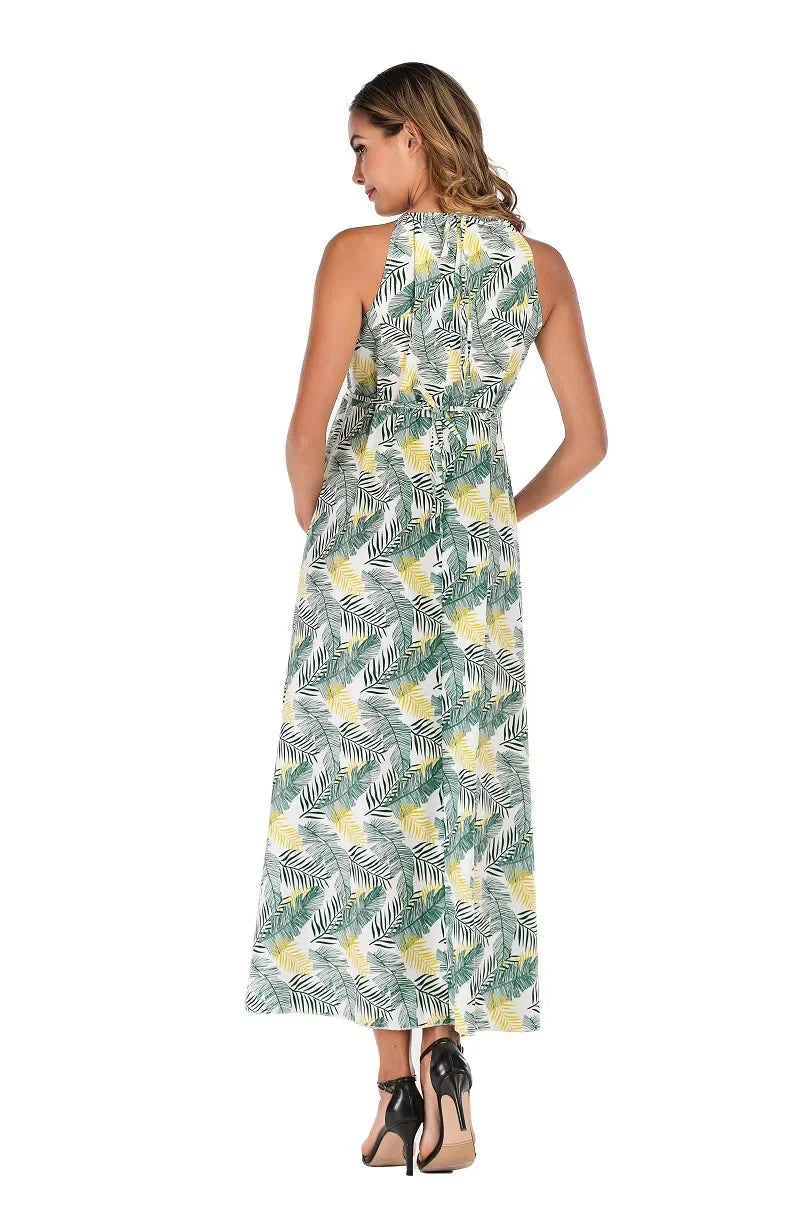 Summer Floral V Neck Maternity Maxi Dress