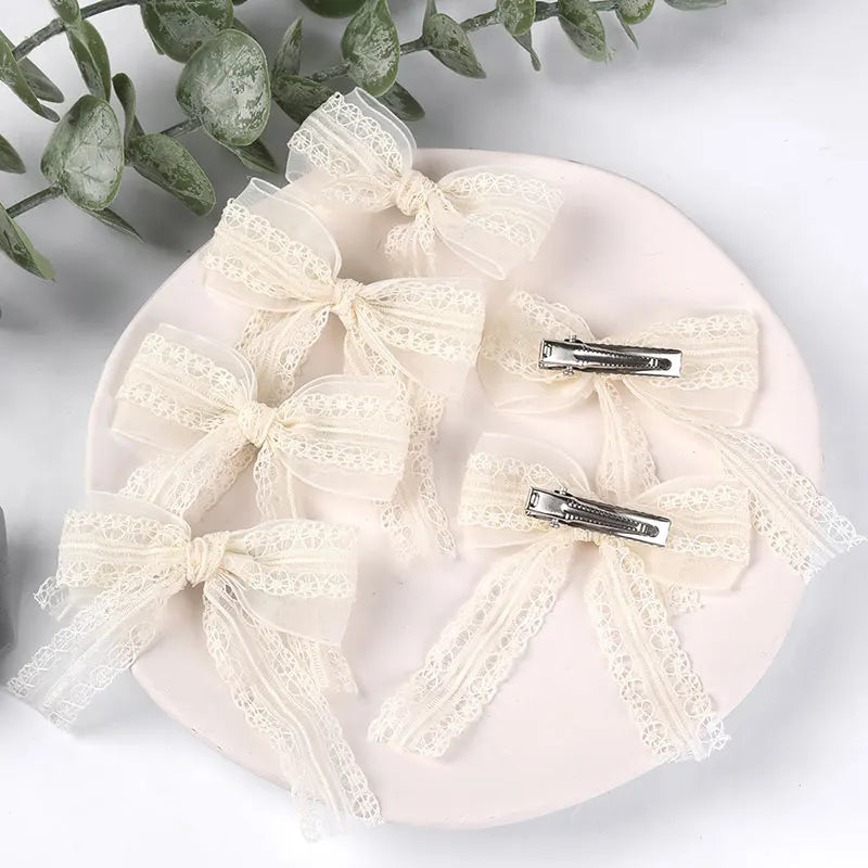 Duckbilled Hair Clip Barrettes Hair Accessories 6 Pcs Lace