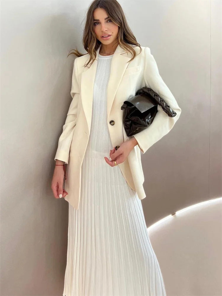 Conservative Knitwear White Casual Long Dress For Women: Sleeveless High Waisted Slim Loose Solid Basic Ladies Maxi