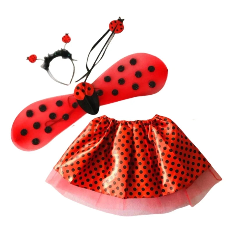 Ladybug Costume Set Ladybird Wings & Tutu for Party Cosplays