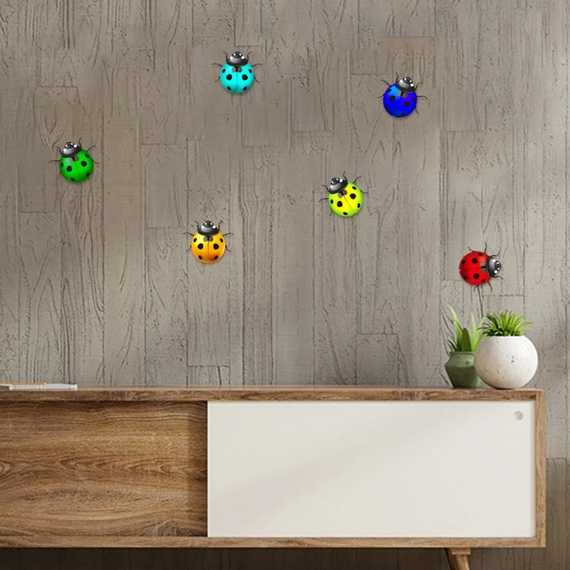 Cute Metal Lady Bug Wall Decor