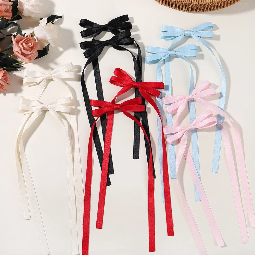 Cute Ribbon Bow Headband Long Tassel Hair Clip